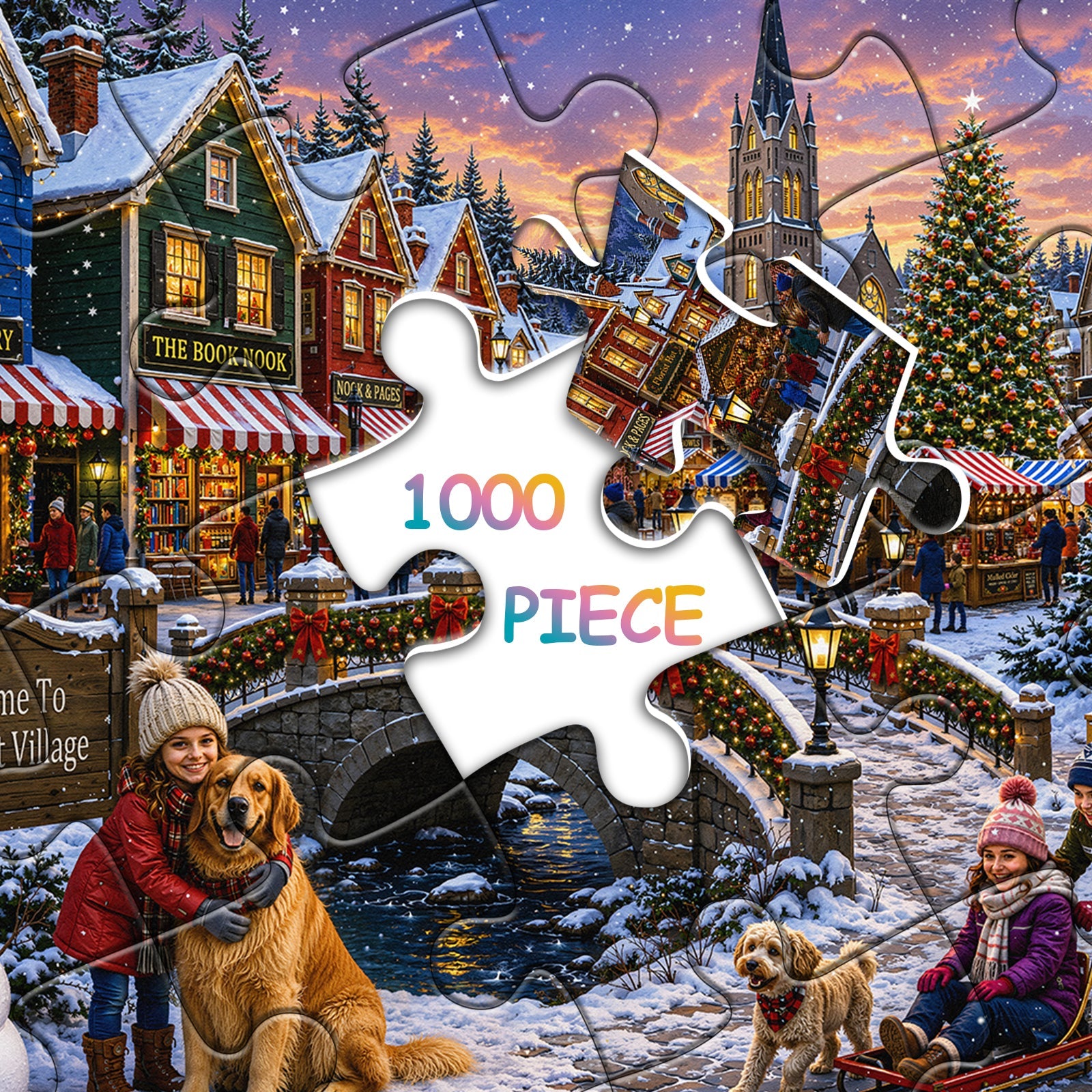 Warm Winter Village  Jigsaw Puzzle  1000 Piece
