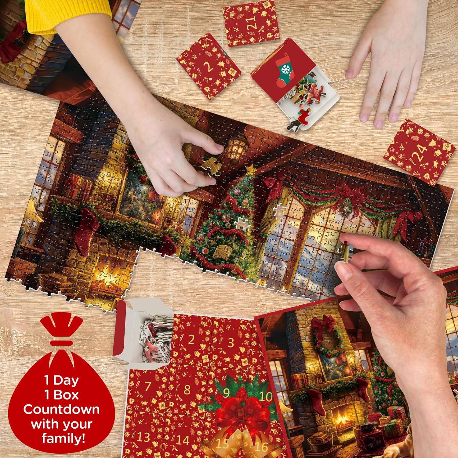 Cozy Hearth Advent Calendar Jigsaw Puzzle 1000 Pieces