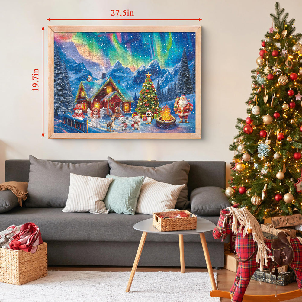 Santa's Aurora Night Advent Calendar Jigsaw Puzzle 1000 Pieces