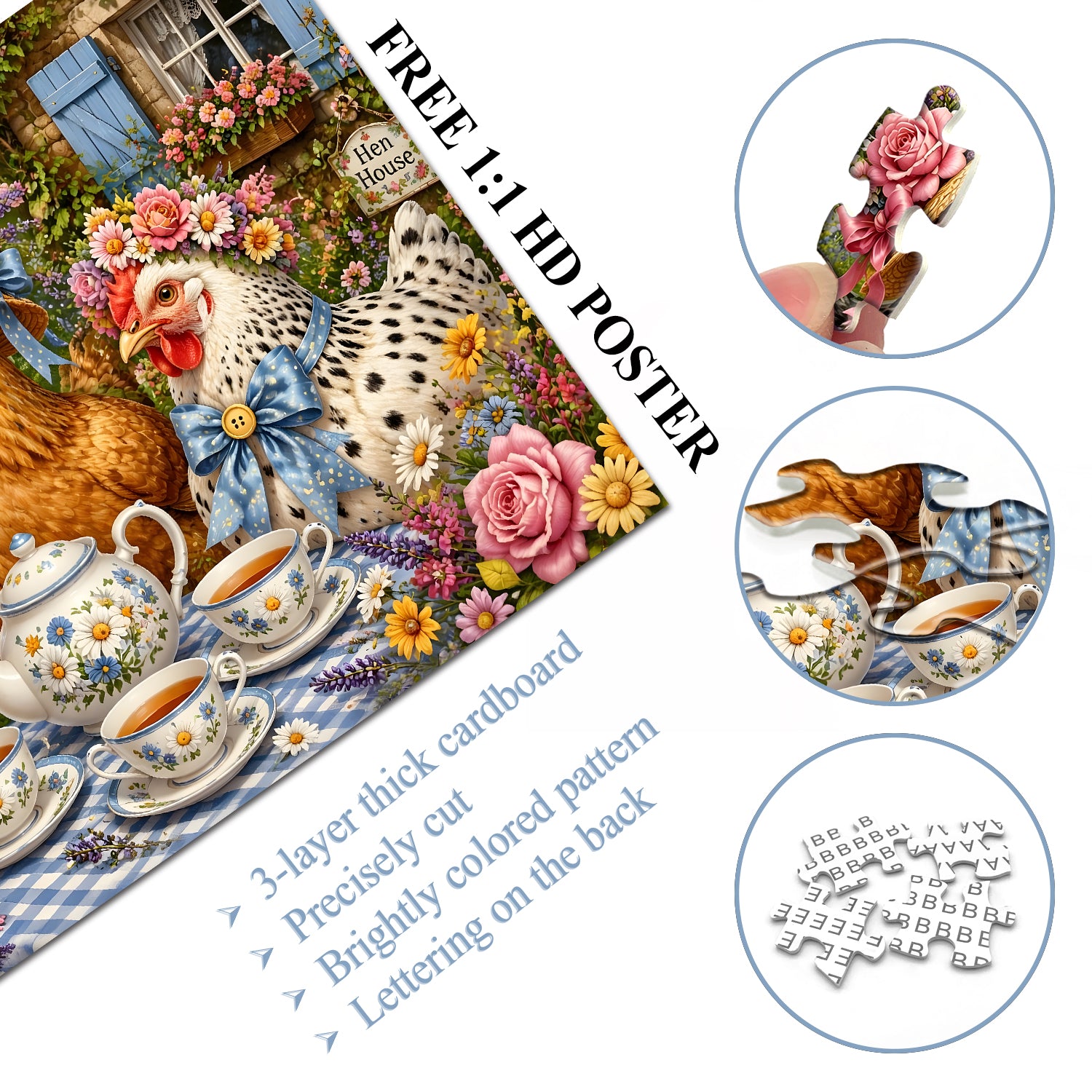 Hen Tea Party Jigsaw Puzzle 1000 Pieces