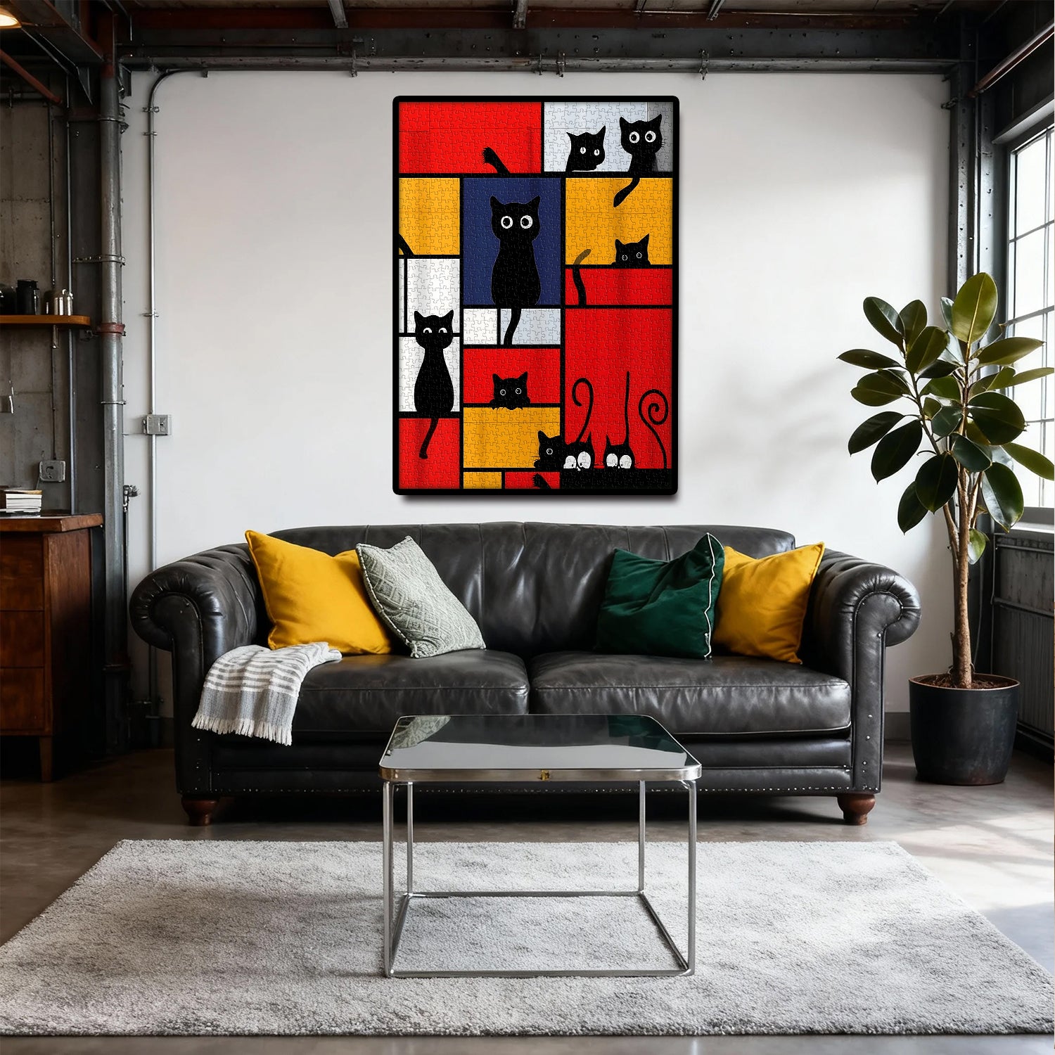 Geometric Cat Fun Jigsaw Puzzle 1000 Pieces