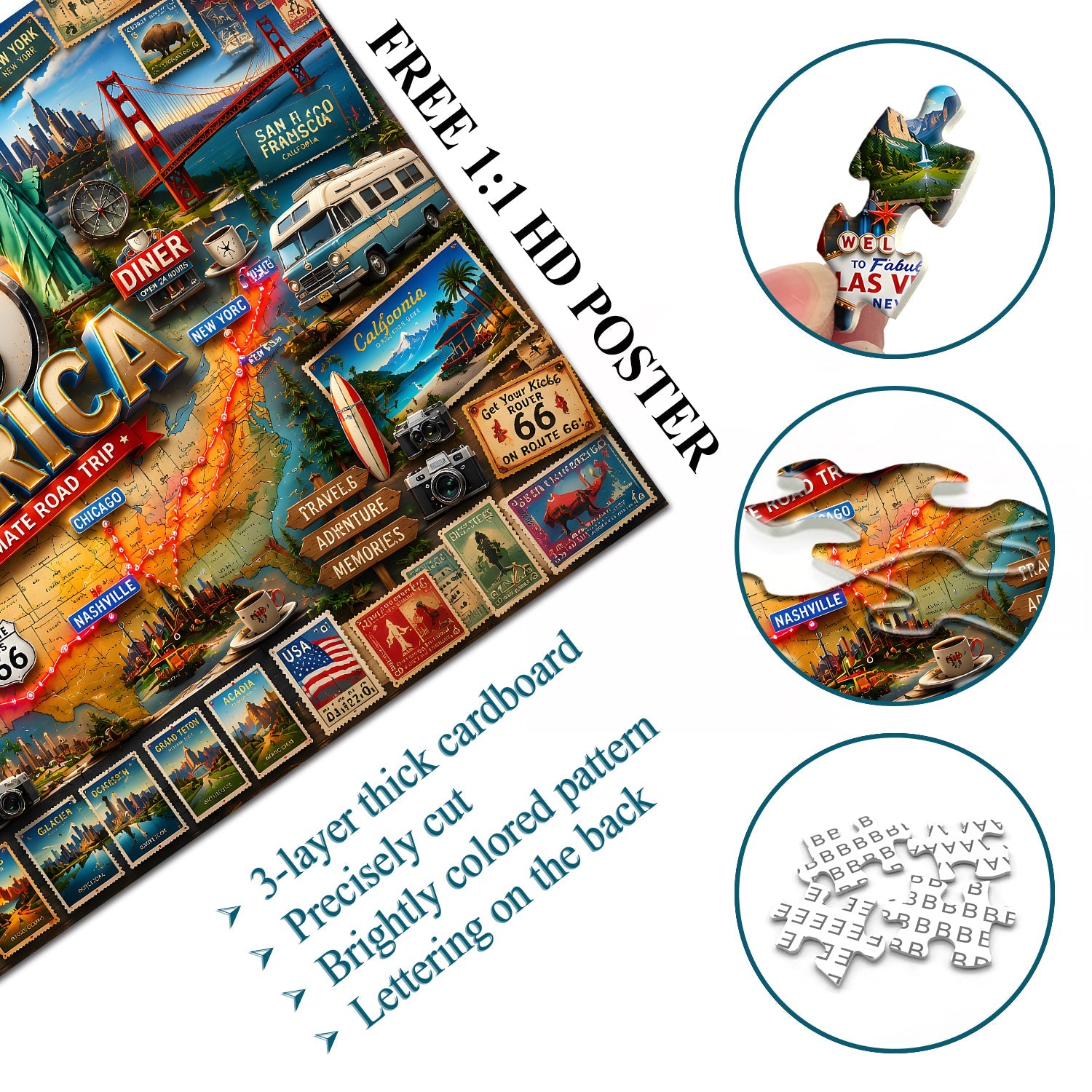 Route 66 Travel Jigsaw Puzzle 1000 Pieces