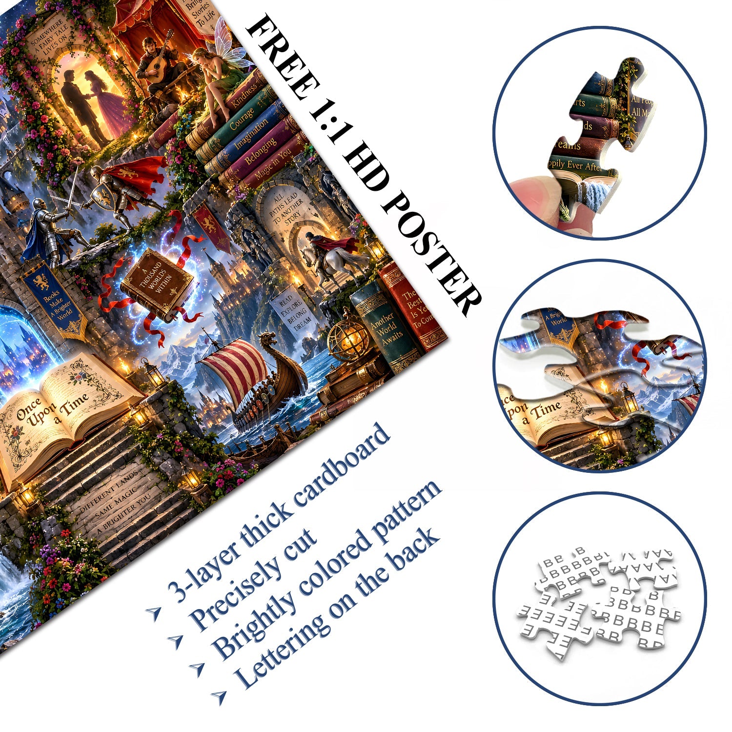 Fantasiewelt in Büchern Puzzle 1000 Teile