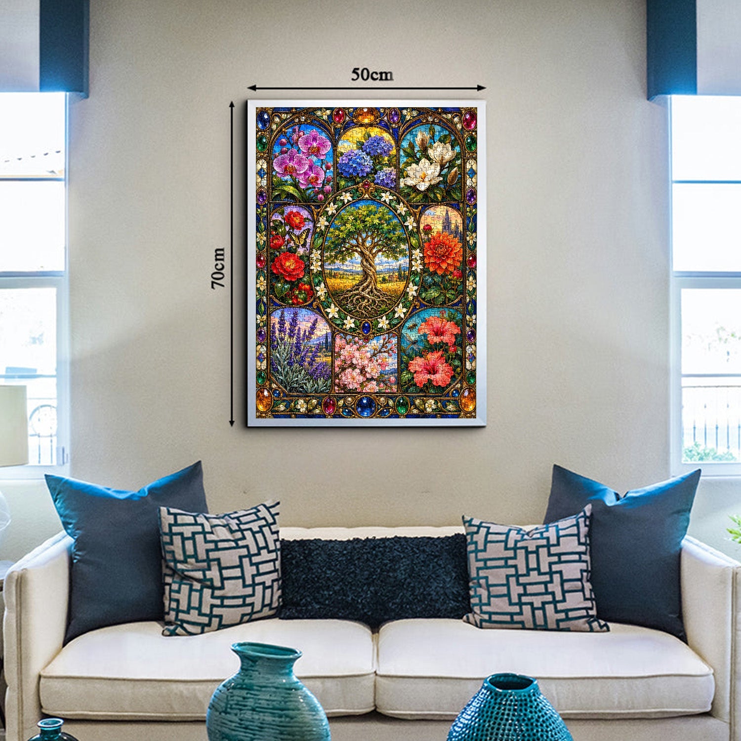Stained Glass Bloom Jigsaw Puzzle 1000 Pieces