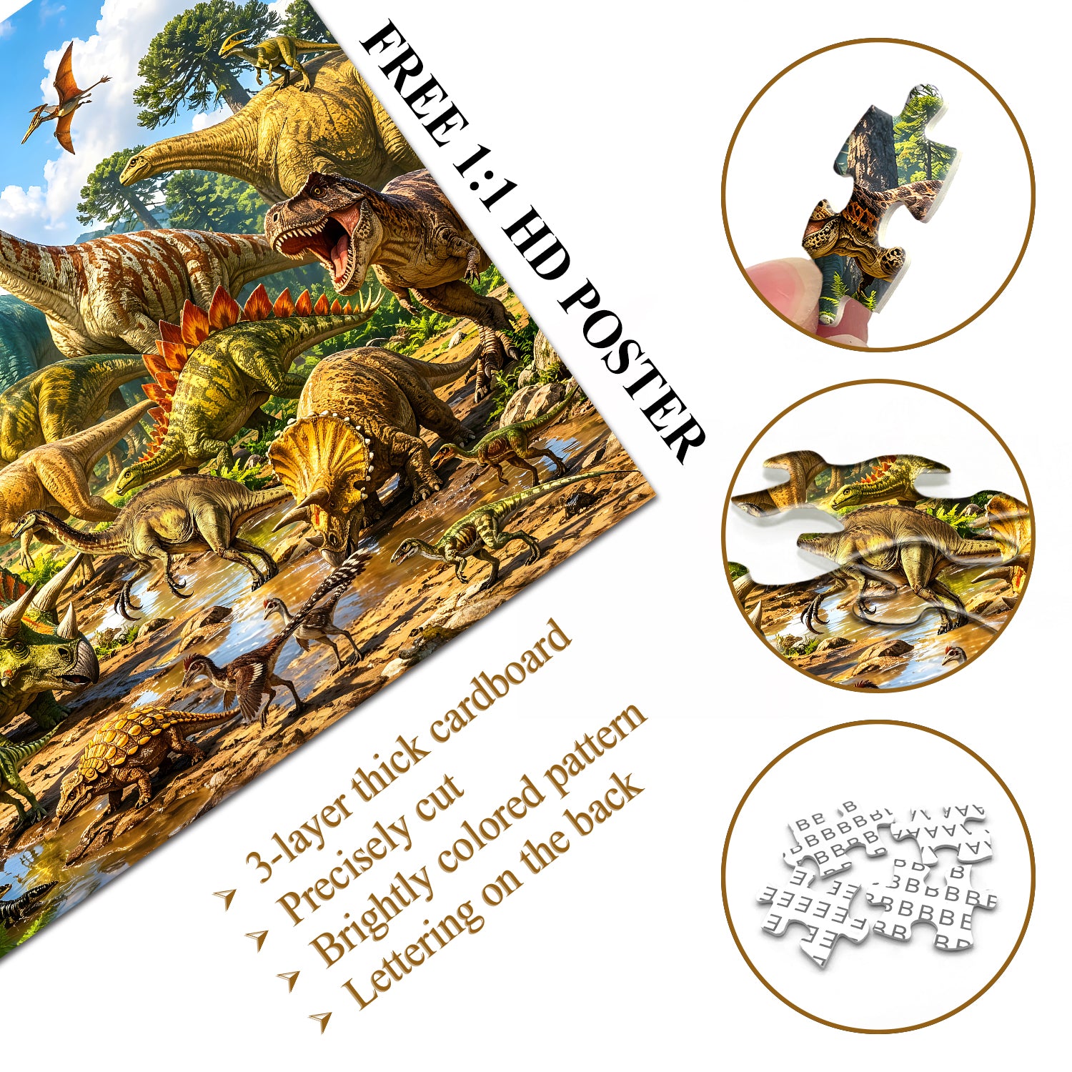 Dinosaur Assembly Jigsaw Puzzle 1000 Pieces