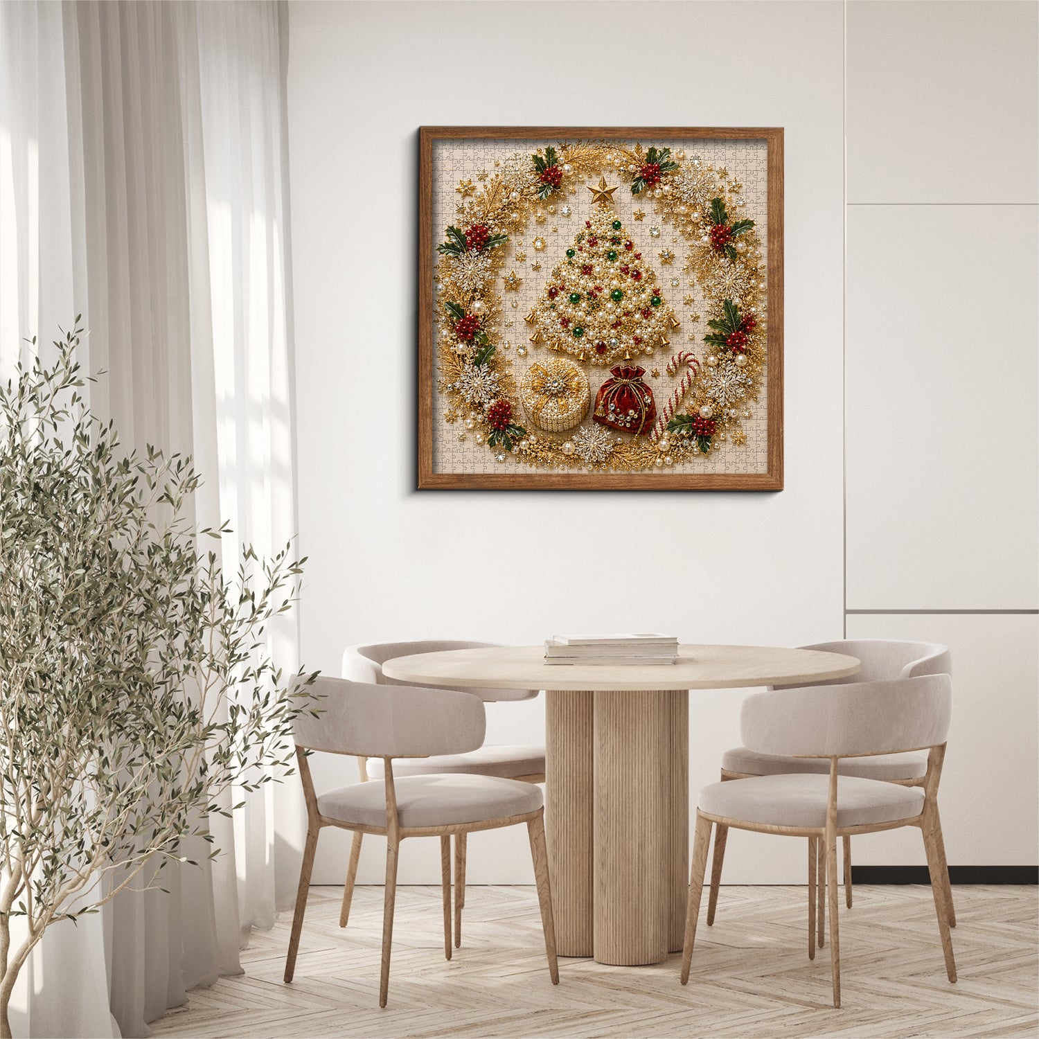 Pearl Christmas Wreath Jigsaw Puzzle 1000 Pieces