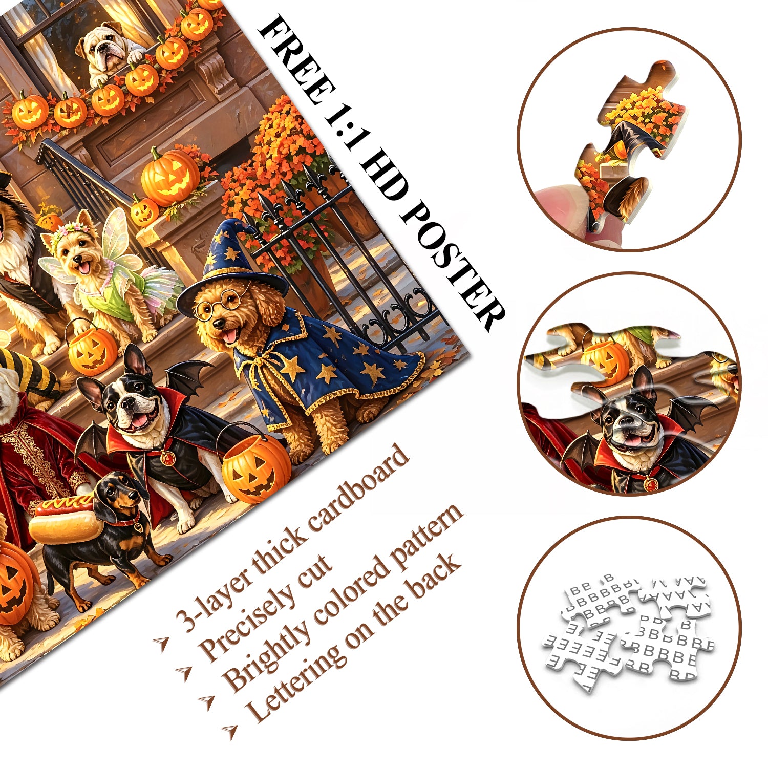 Trick-or-Treat Pups Jigsaw Puzzle 1000 Pieces