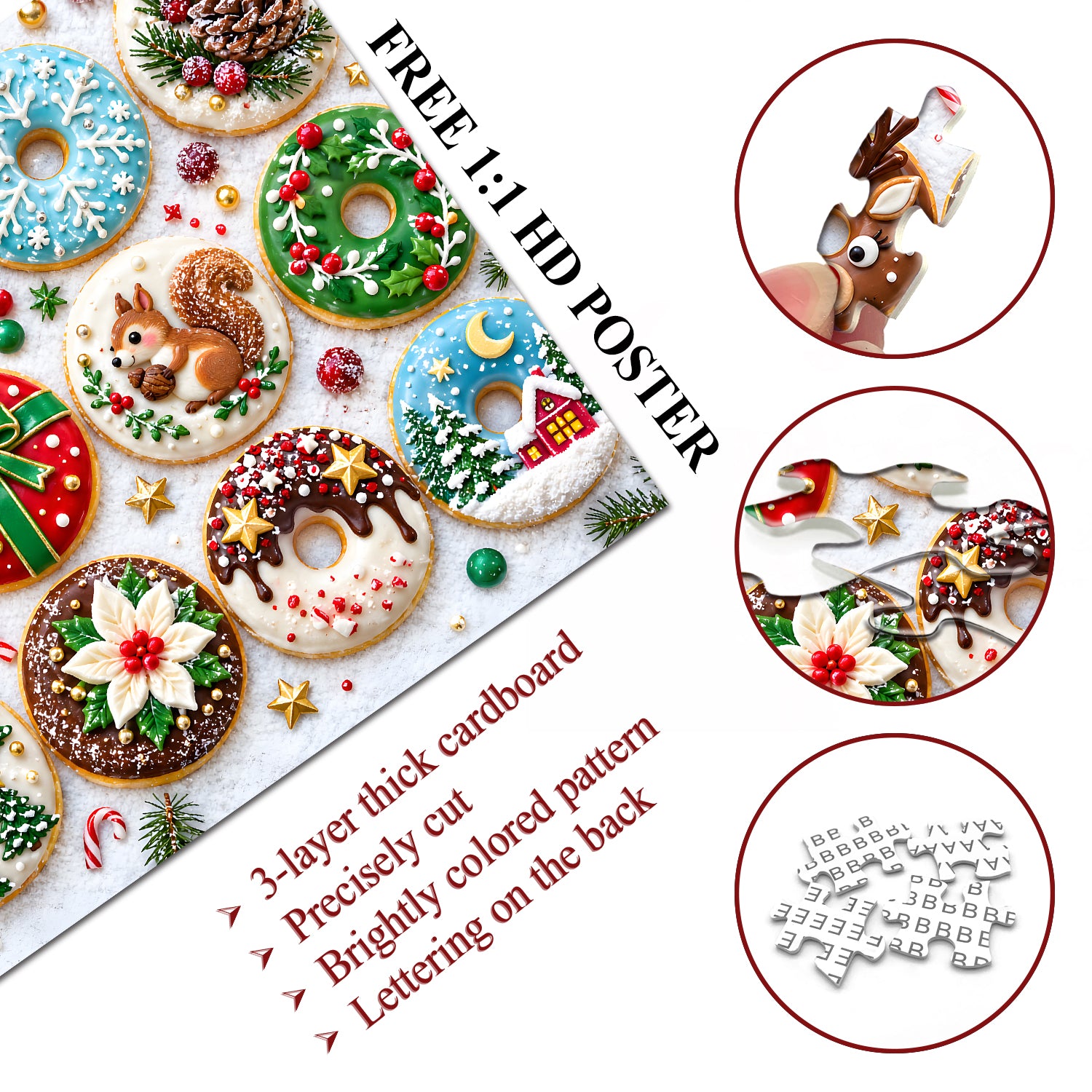 Christmas Donut Feast Jigsaw Puzzle 1000 Pieces