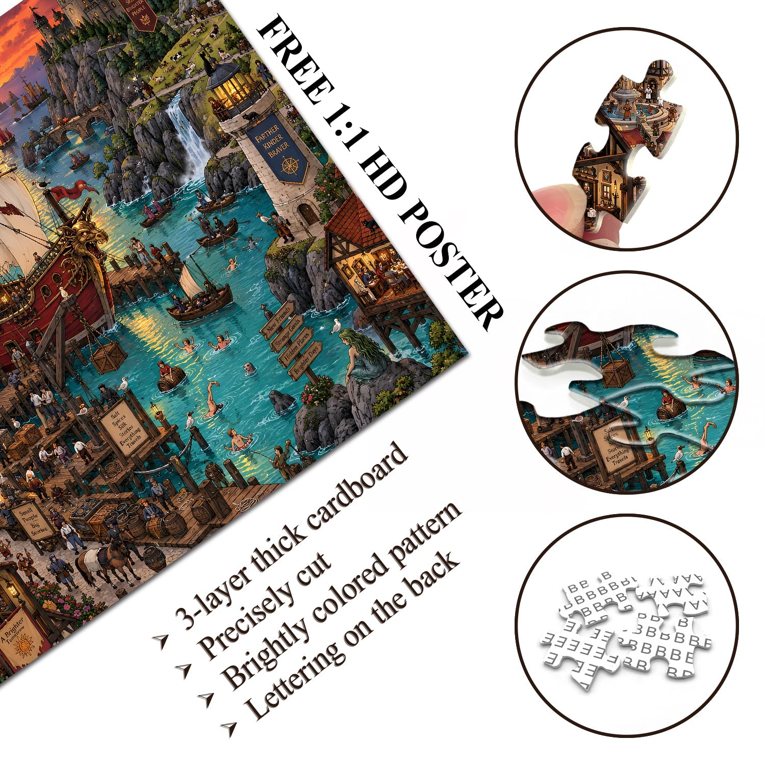 Puzzle del porto del galeone dei vampiri, 1000 pezzi
