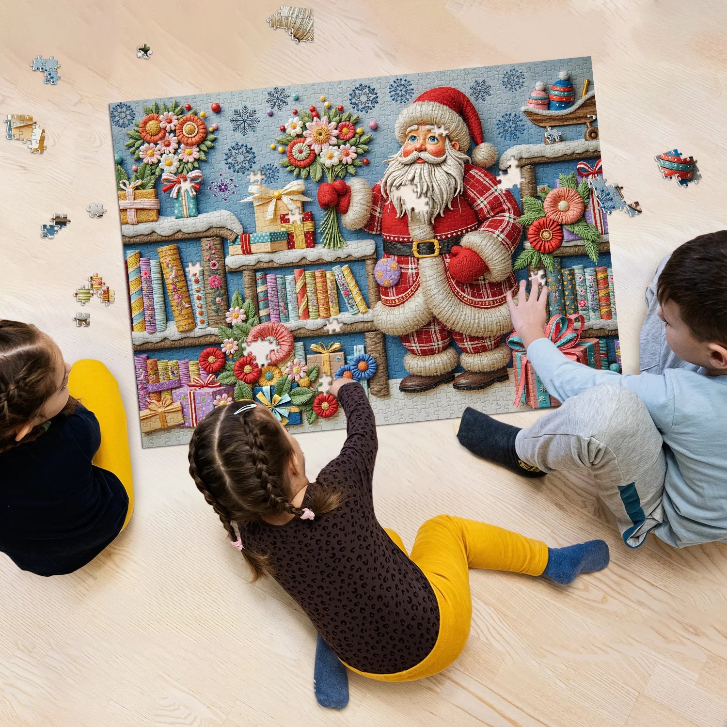 Der blühende Segenssäge Puzzle des Weihnachtsmanns 1000 Stücke