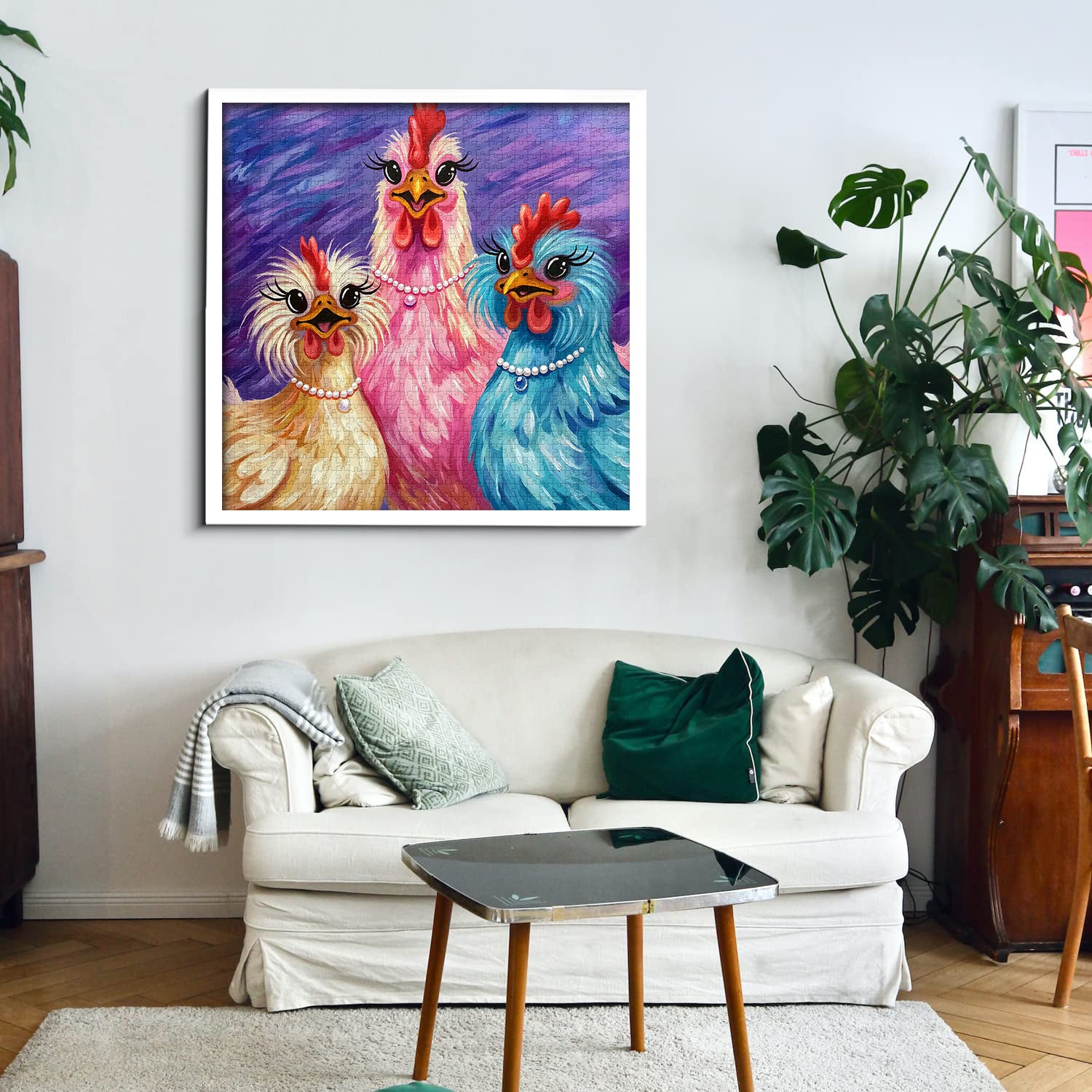 Puzzle colorato e chic con polli, 1000 pezzi