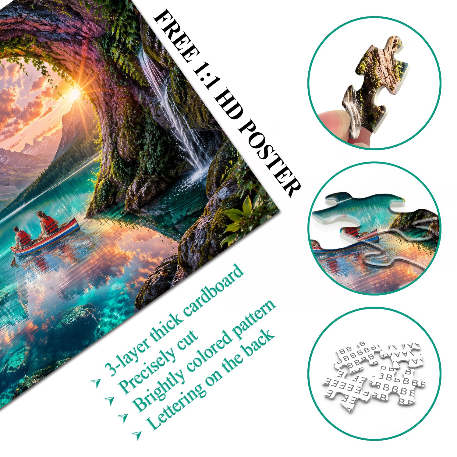 Puzzle Heart Rock Lake Adventure 1000 pezzi