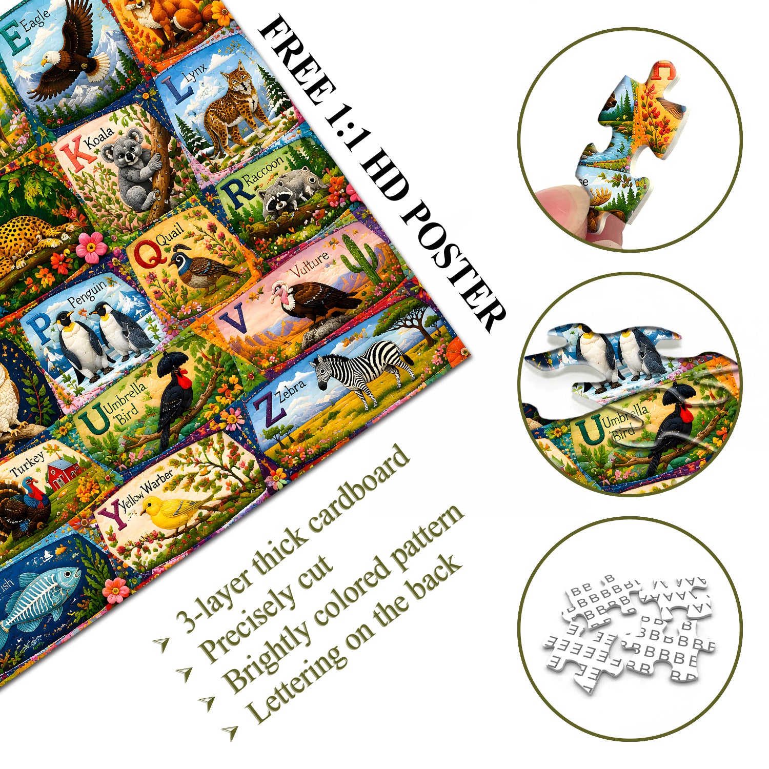 Alphabet Menagerie Jigsaw Puzzle 1000 Pieces