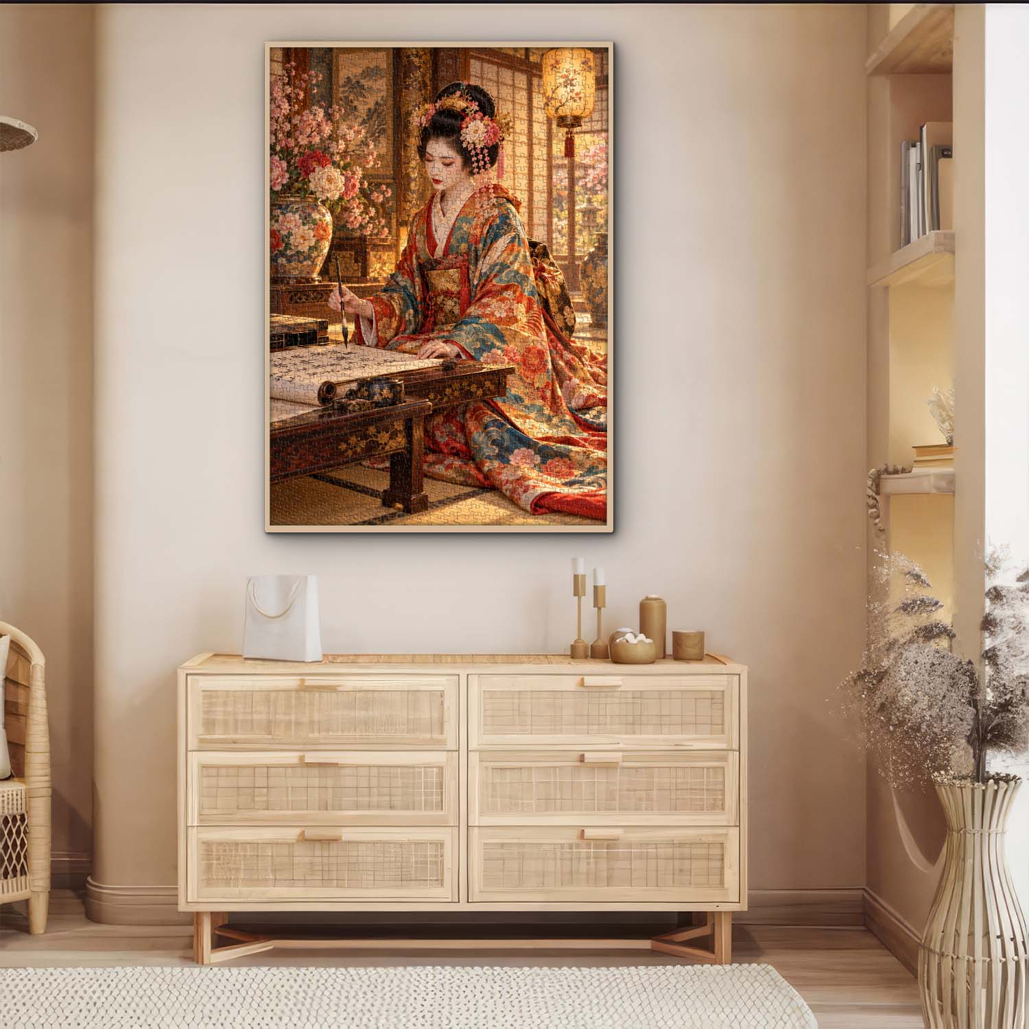 Geisha’s Calligraphy Hour Jigsaw Puzzle 1000 Pieces