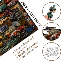 Vintage Classic Cars Jigsaw Puzzle 1000 Pieces