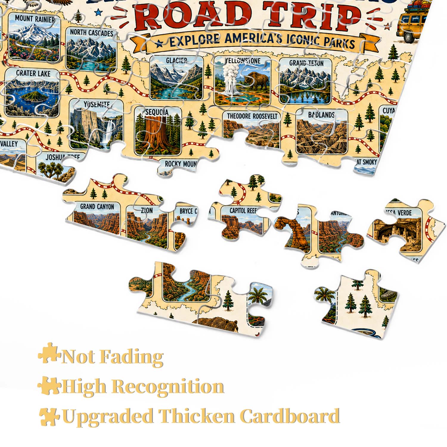 National Parks Road Trip Jigsaw Puzzle 1000 Pieces