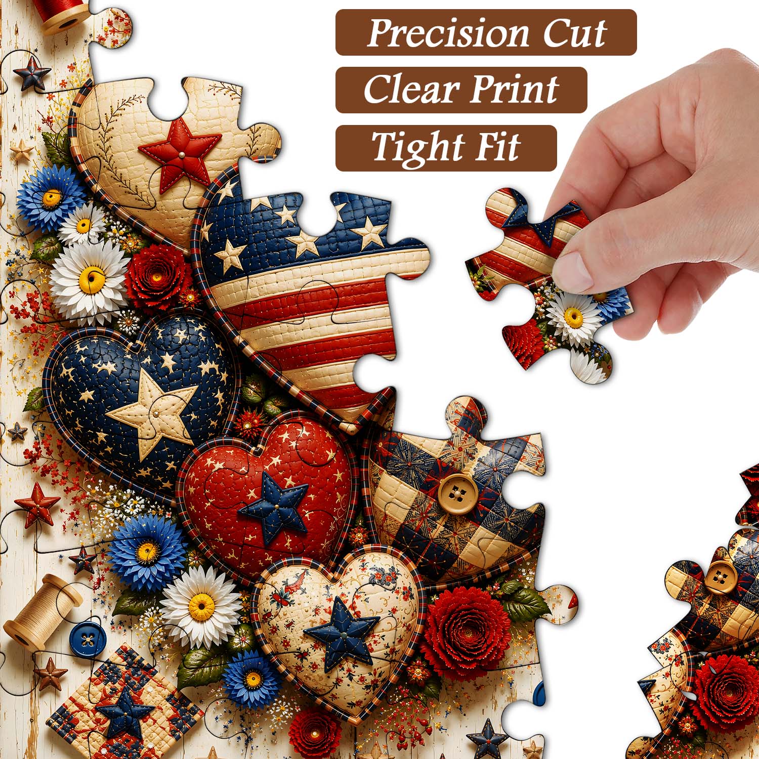 Patriotic Hearts Jigsaw Puzzle 1000 Pieces