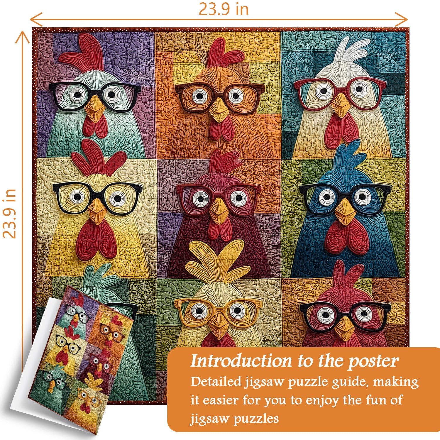Stoff-Huhn-Spaß-Puzzle, 1000 Teile