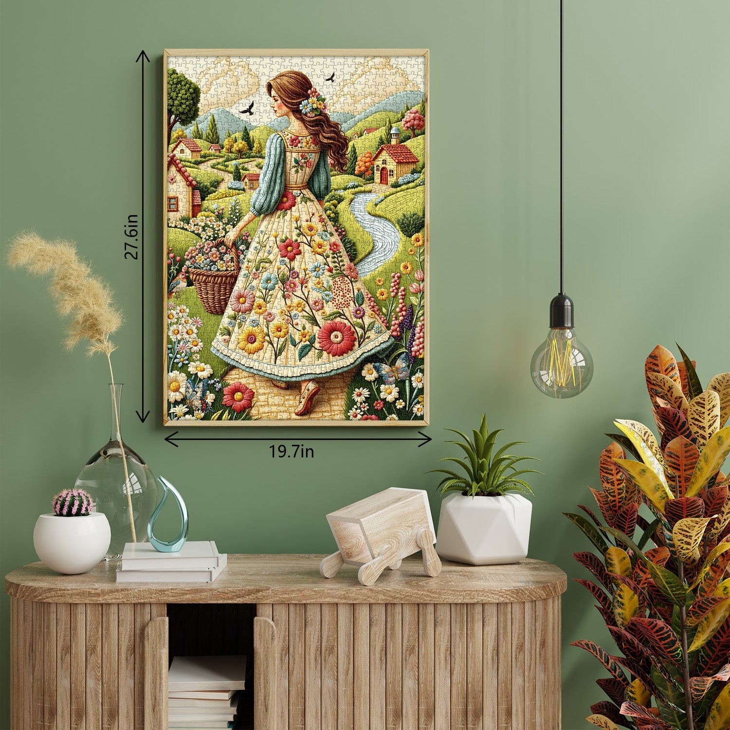 Puzzle da donna di campagna floreale, 1000 pezzi
