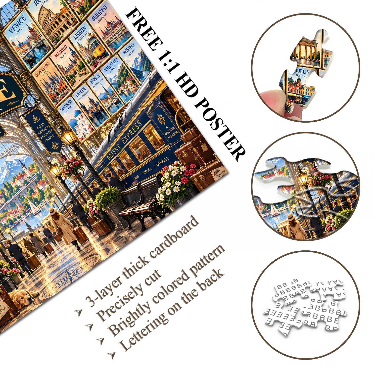 Europe Travel Adventure Jigsaw Puzzle 1000 Pieces