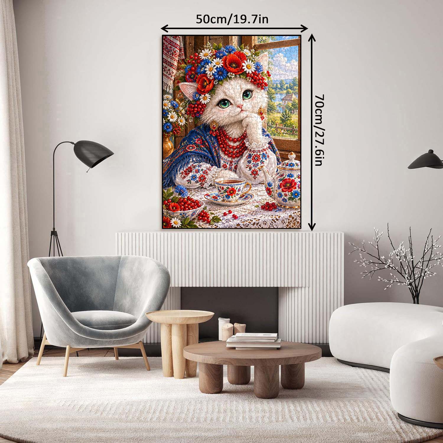 Floral Feline Jigsaw Puzzle 1000 Pieces