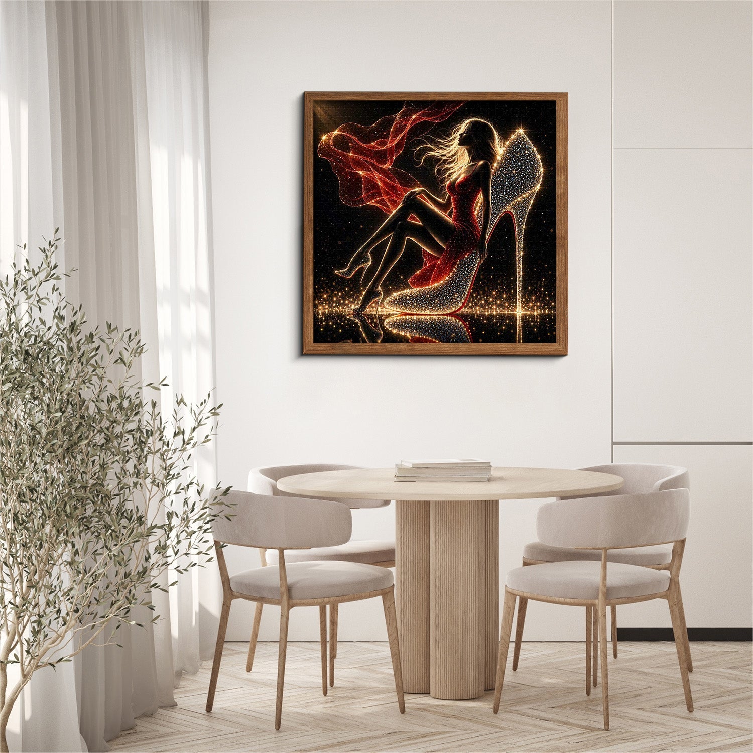 Puzzle rosso e scintillante notturno da 1000 pezzi
