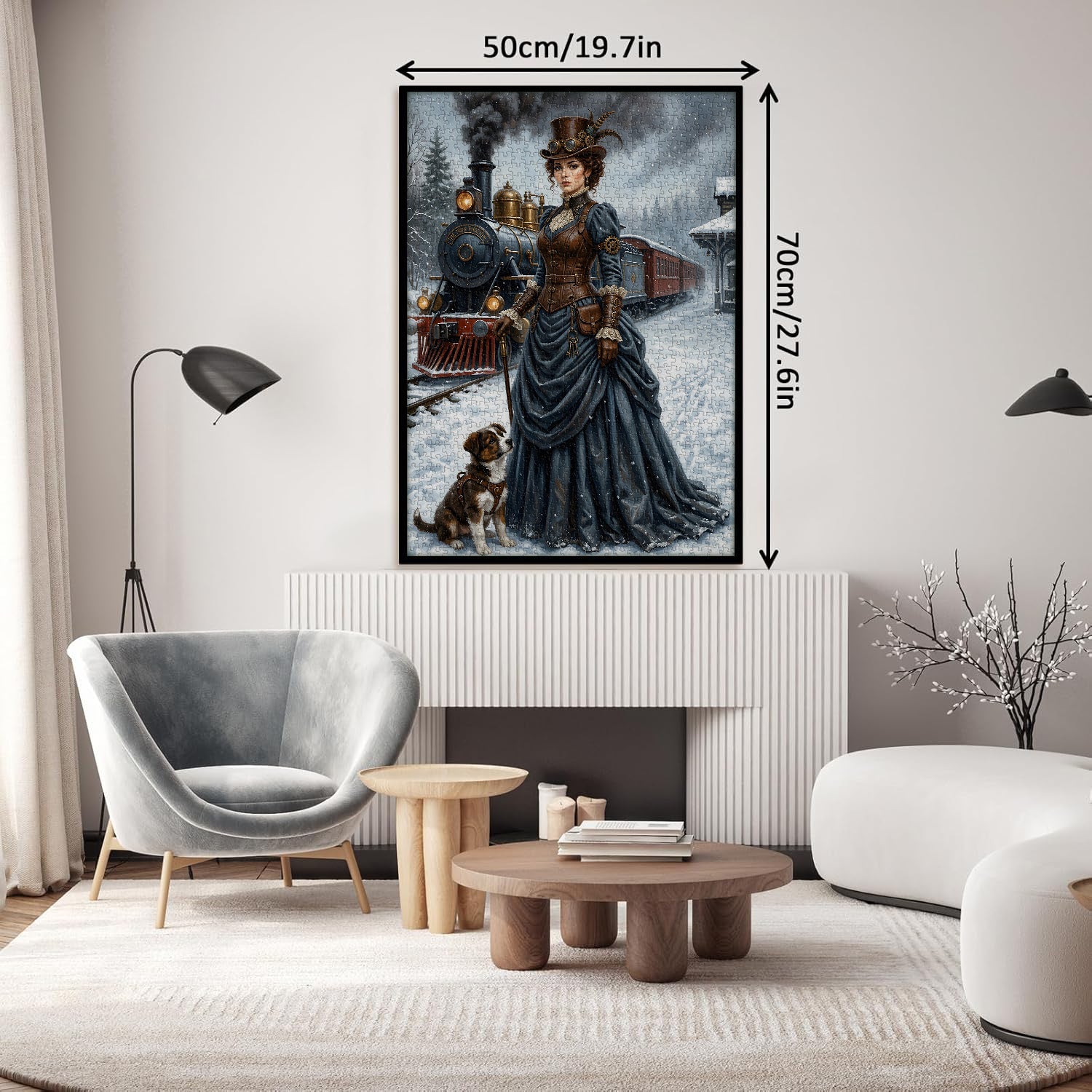 Winter Steampunk Lady Jigsaw Puzzle 1000 Pieces