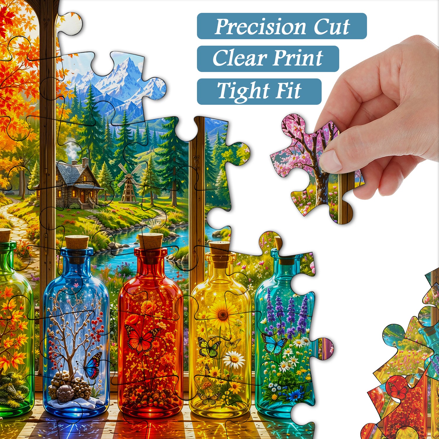 Seasons on the Sill Jigsaw Puzzle 1000 Pieces