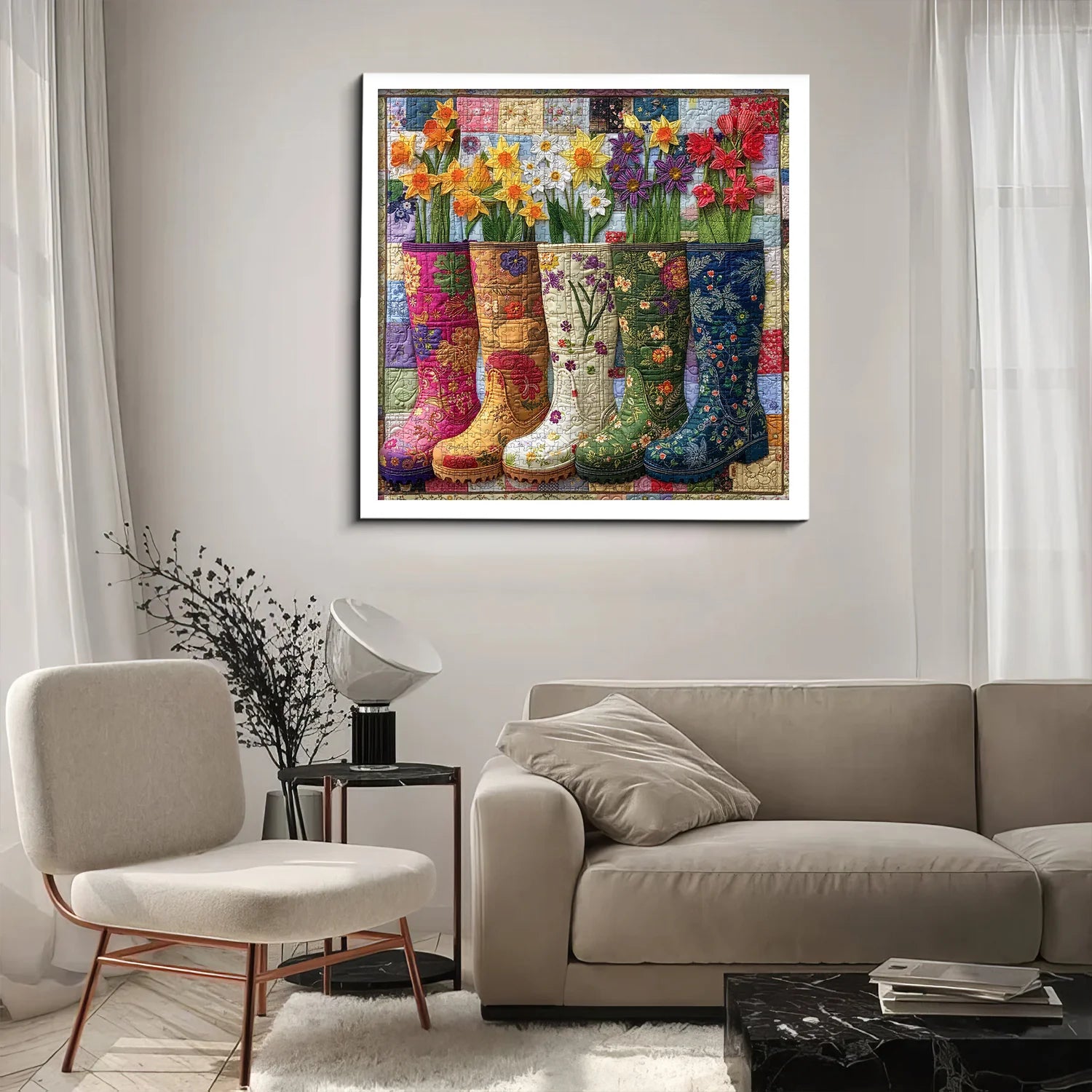 Botas de jardín floral rompecabezas 1000 piezas