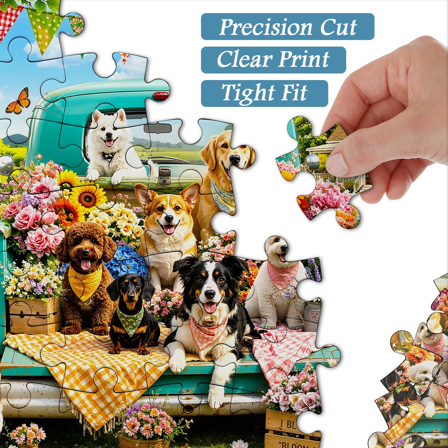 Truck Full Puppies Jigsaw Puzzle 1000 Pieces