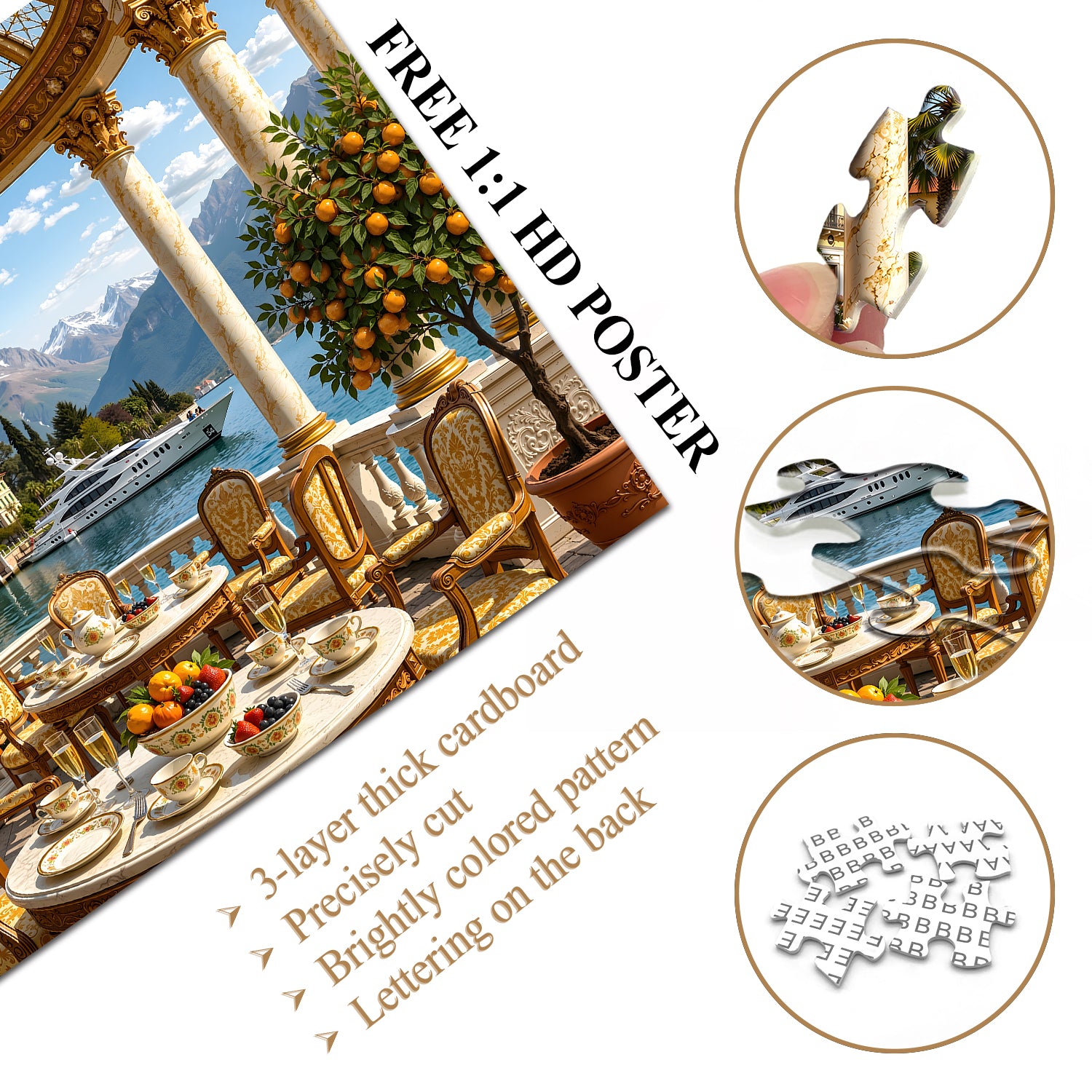Puzzle con terrazza di lusso mediterranea, 1000 pezzi