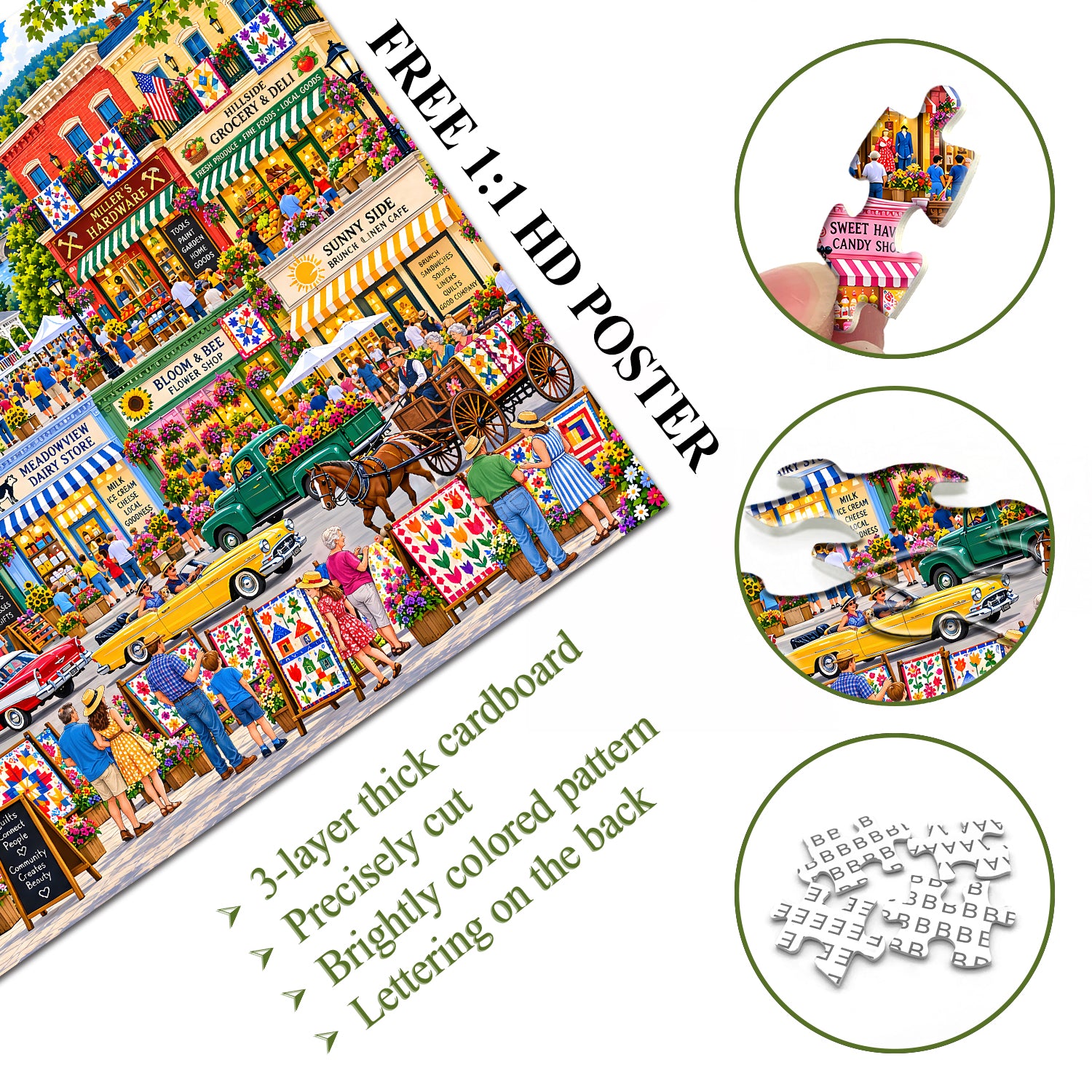 Quilt Festival Town Jigsaw Puzzle 1000 Pieces