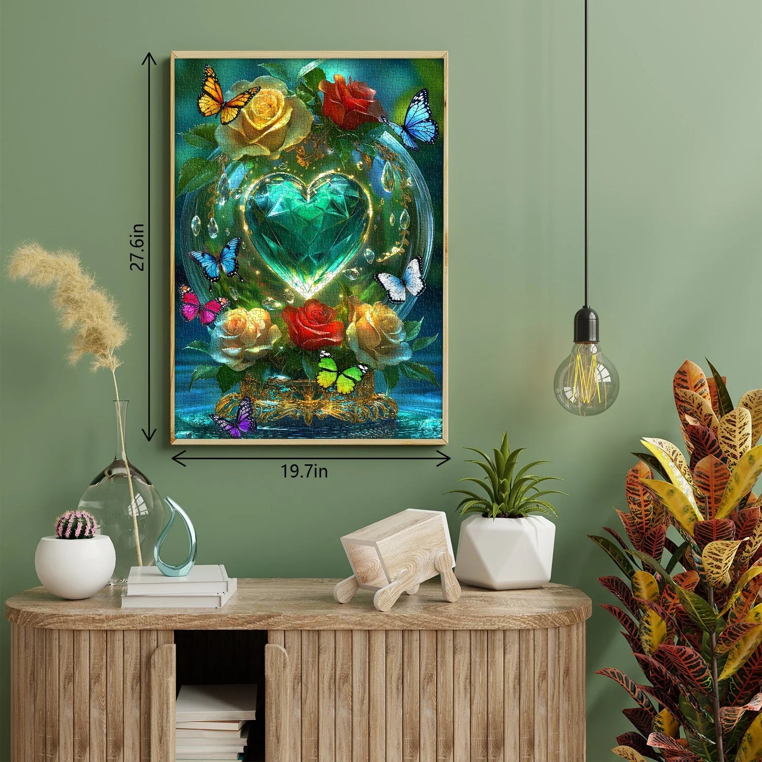 Puzzle da giardino con cuore di cristallo, 1000 pezzi