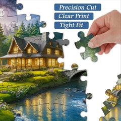 Twilight Cabin Glow Jigsaw Puzzle 1000 Pieces