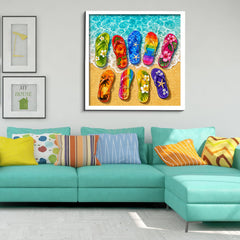 Buntes Sommer-Flip-Flops-Puzzle 1000 Teile