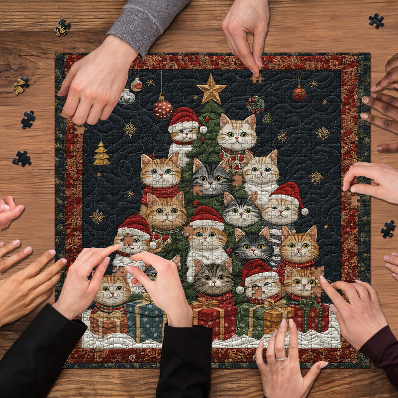 Cat Christmas Tree Jigsaw Puzzle 1000 Pieces