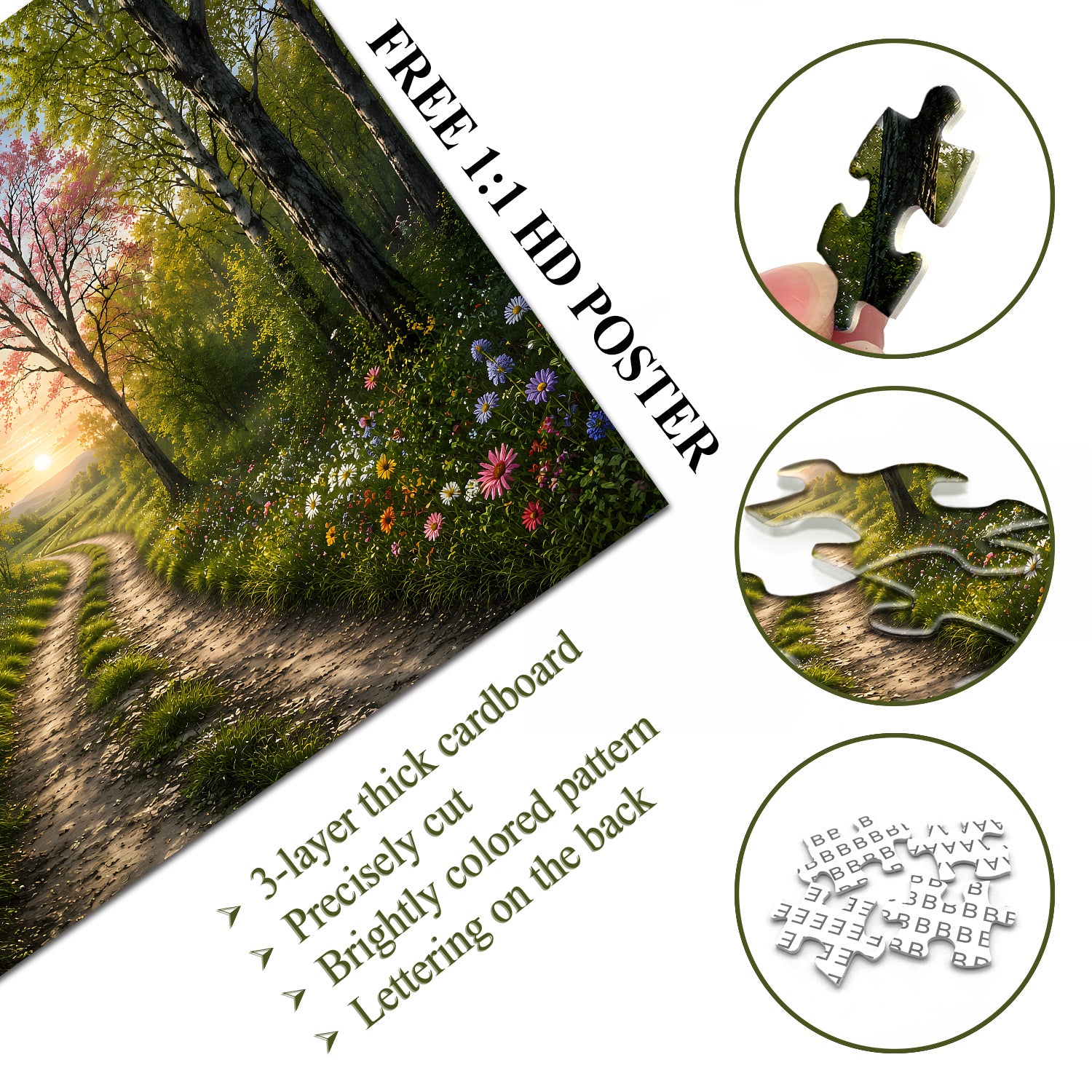 Sunlit Forest Path Puzzle 1000 Teile