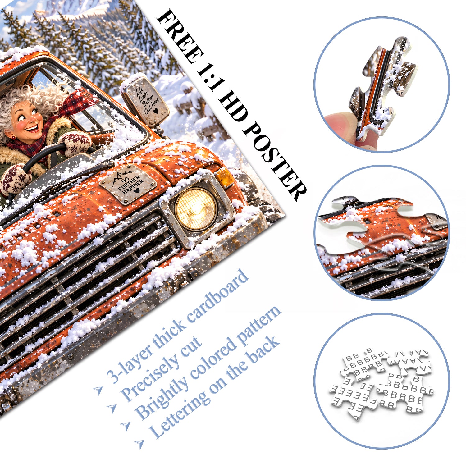 Crazy Winter Drive Jigsaw Puzzle 1000 Pieces