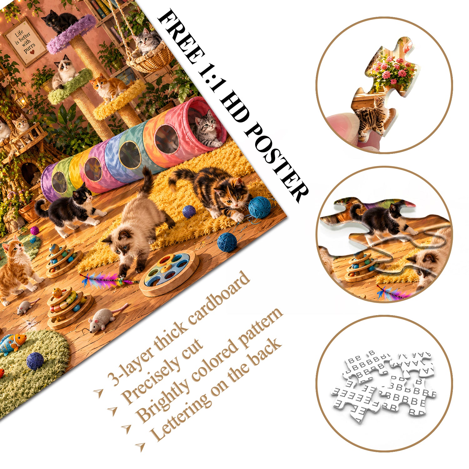 Kitten Playroom Jigsaw Puzzle 1000 Pieces