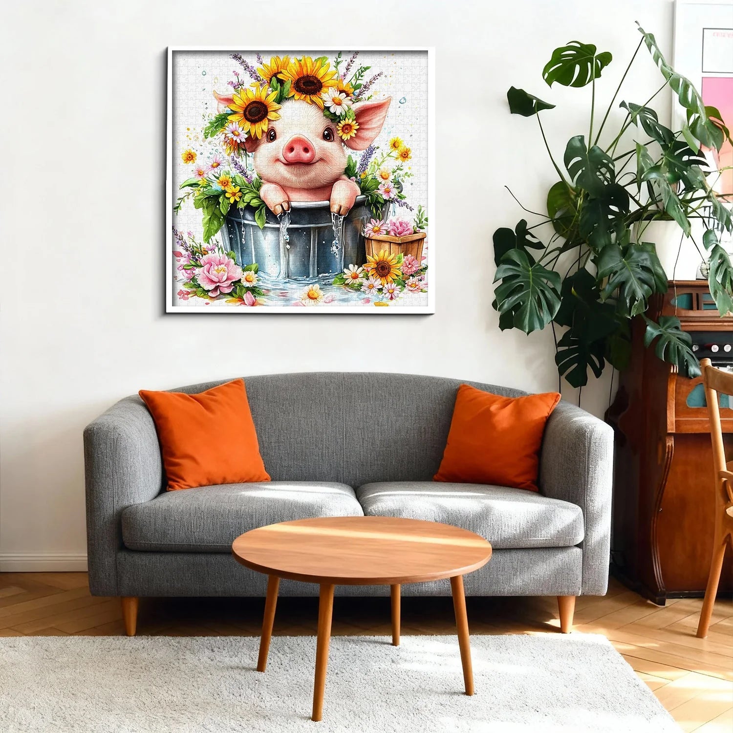 Flower Crown Pig Jigsaw Puzzle 1000 Pieces