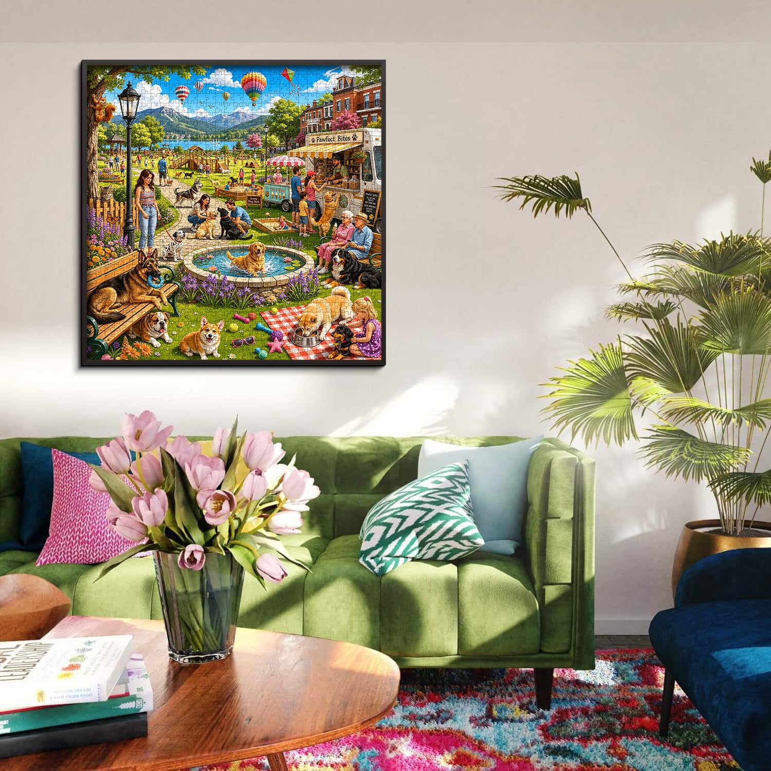 Sunny Dog Park Jigsaw Puzzle 1000 Pieces