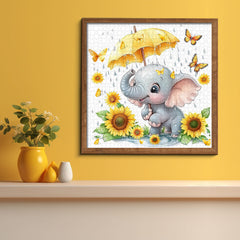 Baby Elephant in the Rain Jigsaw Puzzles 1000 Pieces