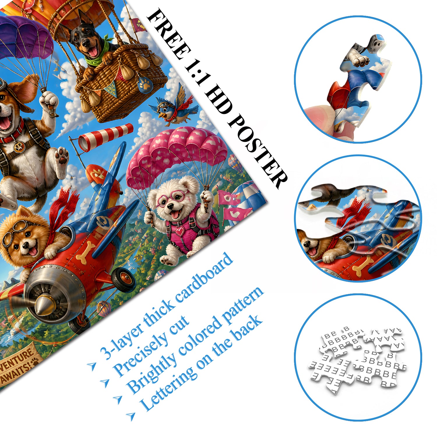 Sky High Pups Jigsaw Puzzle 1000 Pieces