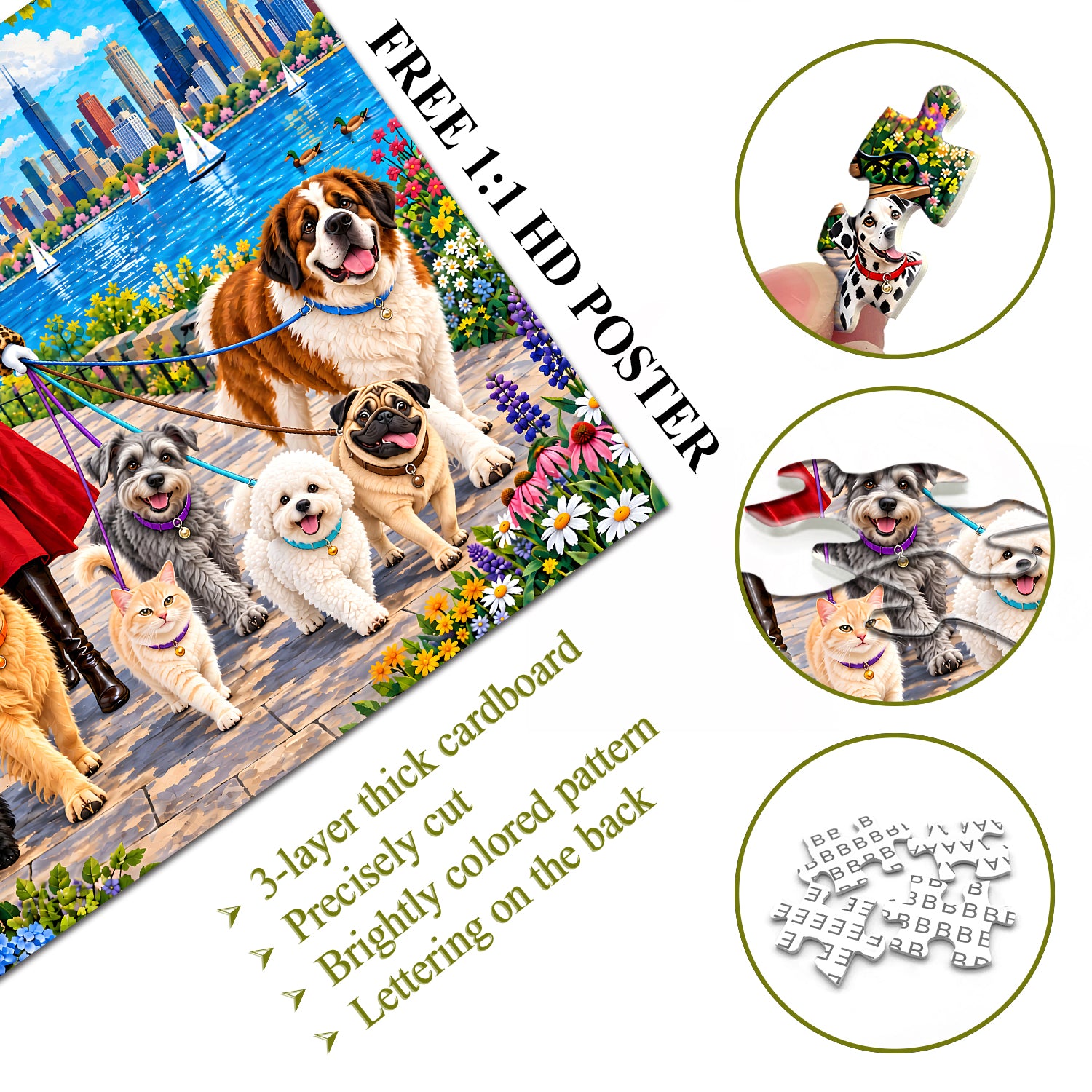 Lakeside Pet Stroll Jigsaw Puzzle 1000 Pieces