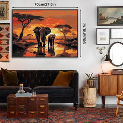 Sunset Elephant Jigsaw Puzzle 1000 Pieces