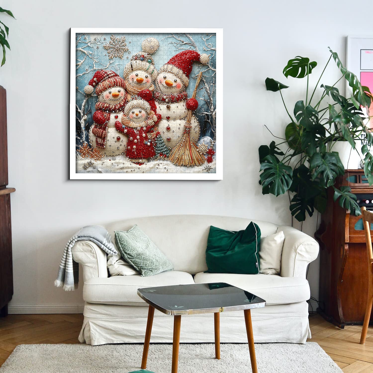 Beaded Snow Family Jigsaw Puzzle 1000 Pieces