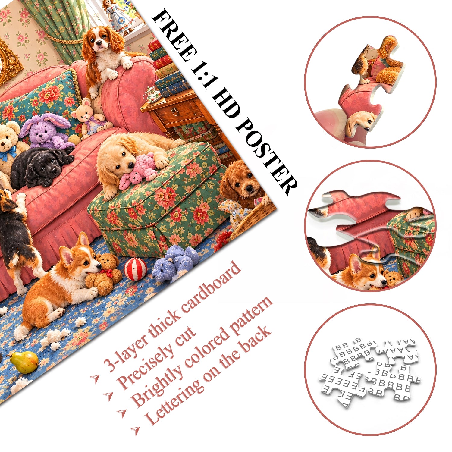 House Full of Puppies Jigsaw Puzzle 1000 Pieces