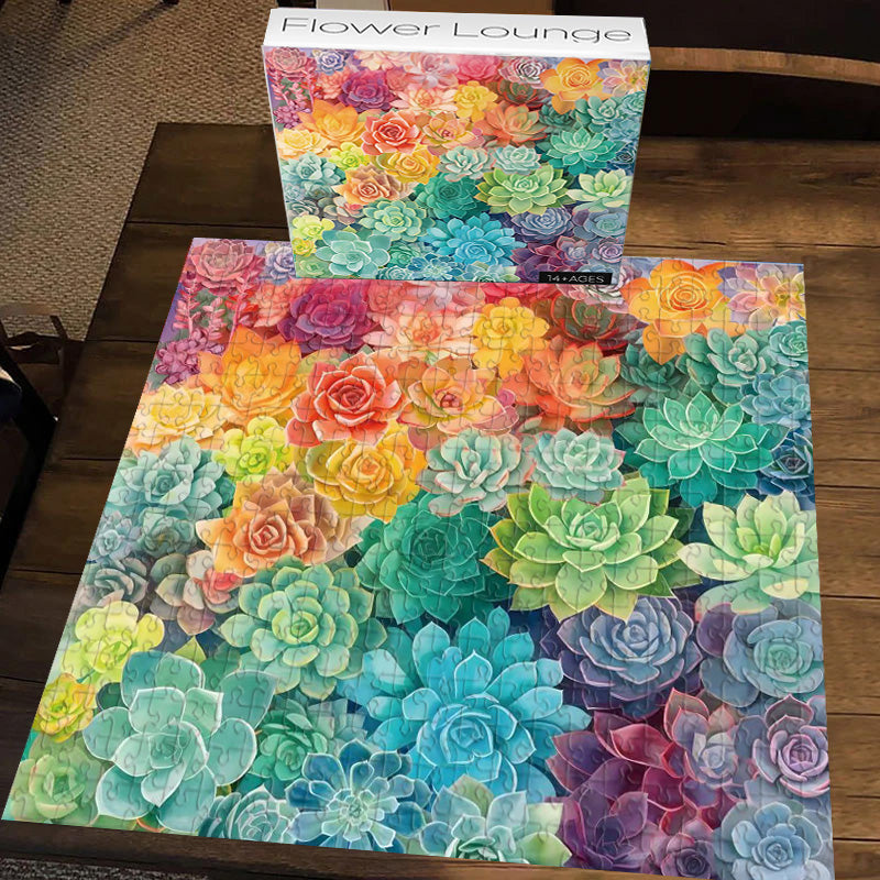 Rainbow Succulent Cactus Jigsaw Puzzle 1000 Piece