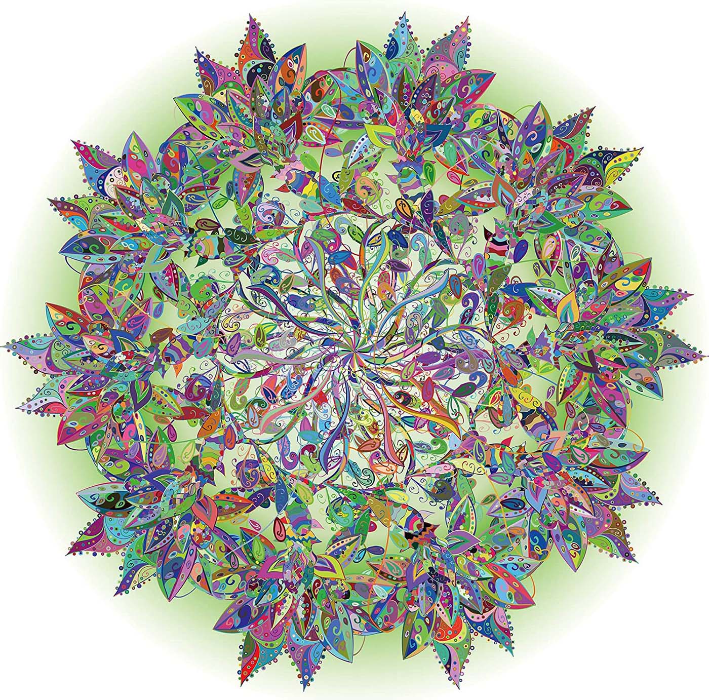 Pickforu® Rompecabezas de Mandala de Hojas Florecientes de 1000 Piezas