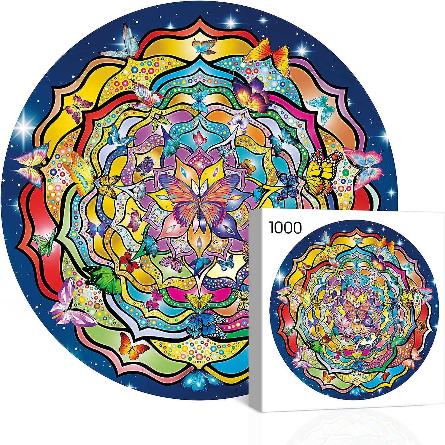 Pickforu® Papillon Mandala Jigsaw Puzzle 1000 pièces